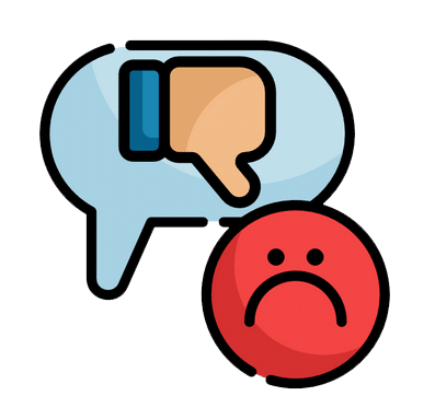 Elégedetlen ügyfél ikon – hírnévromboló negatív értékelések